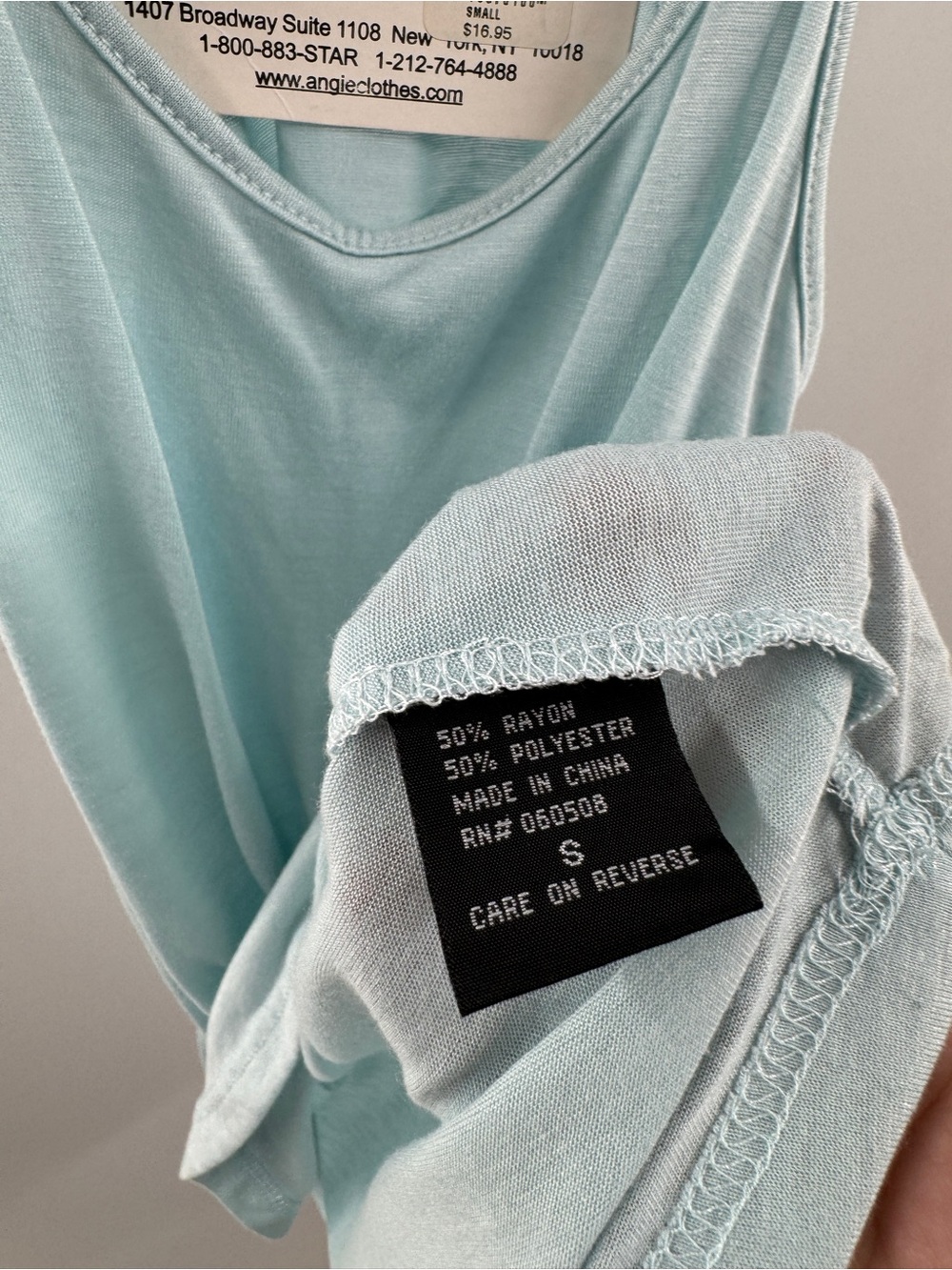 Angie Light Blue Racerback Tank Top NWT Women's Small - Picture 5 of 8